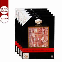 Acorn-fed shoulder sliced with knife