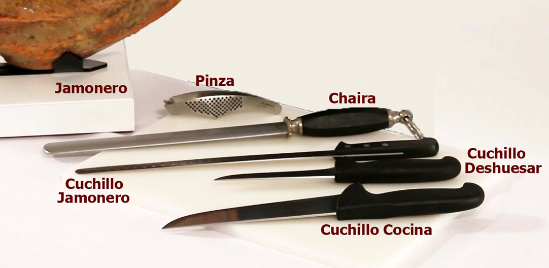 Utensilios para cortar el jamón
